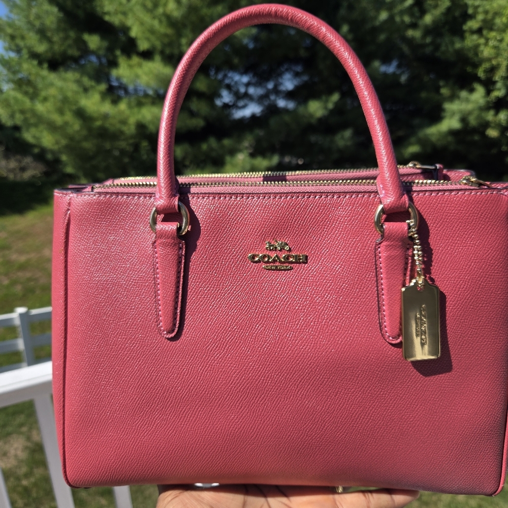 Coach Pink Leather Tote Bag - Picture 8 of 10